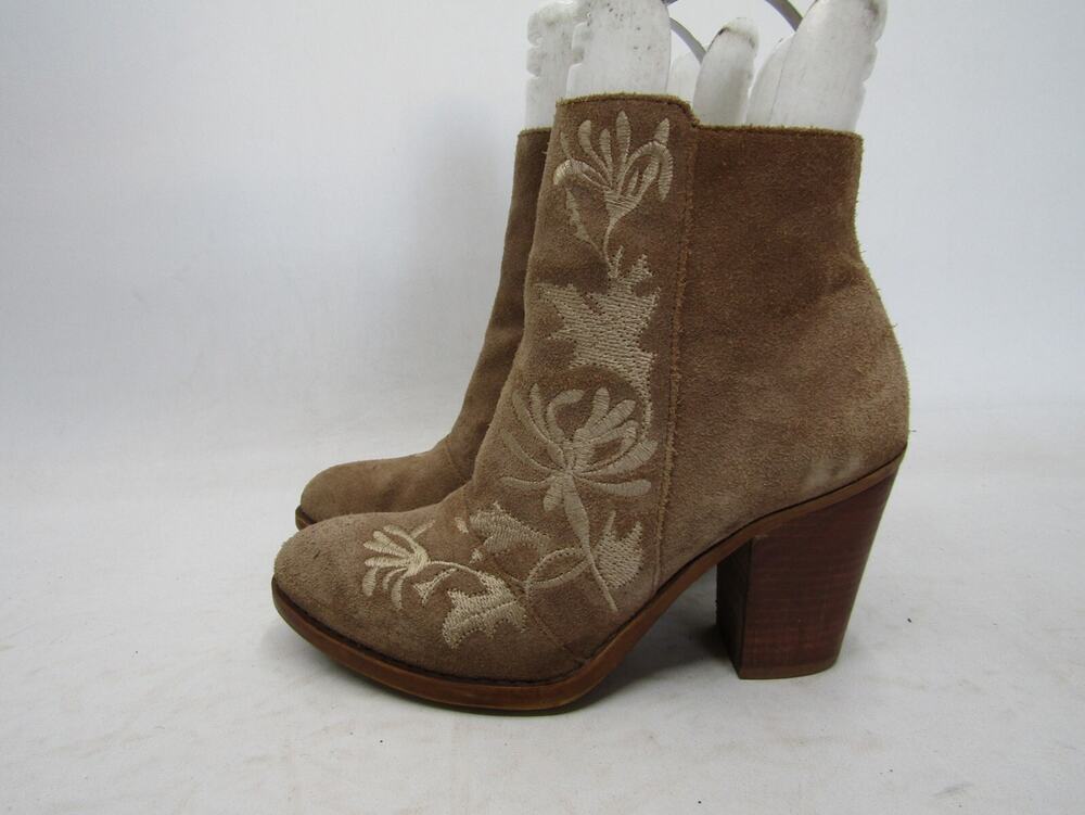 Minnetonka Womens Size 7 M Brown Suede Zip Ankle Fashion Boots Bootie